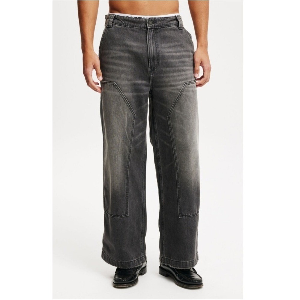Cotton On Men's Carpenter Push Black Super Baggy Jeans NWT Size 32